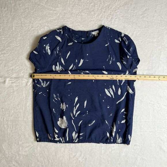 Cuyana Women’s Blouse Size L Blue White Adjustable Lagenlook Artsy Airy Coastal - Picture 8 of 8